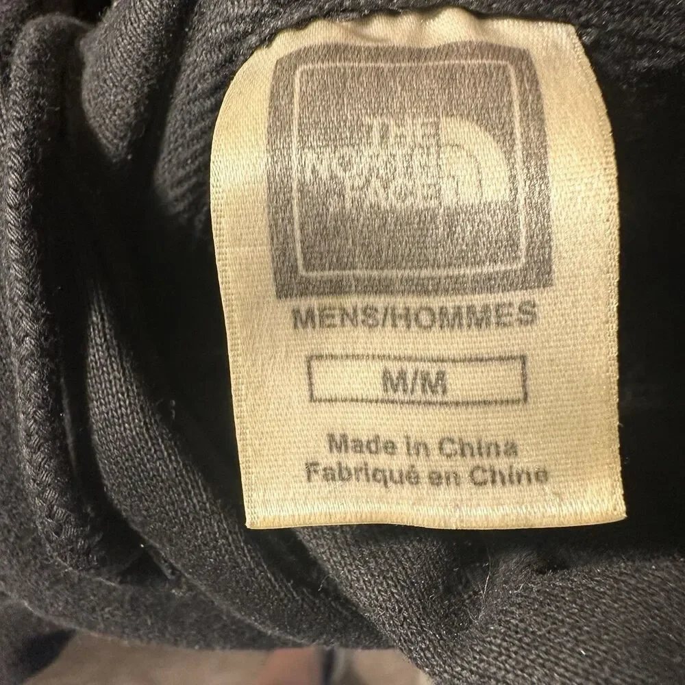 The North Face Men's M Regular Black Fleece Pullover Hoodie Logo Pockets
